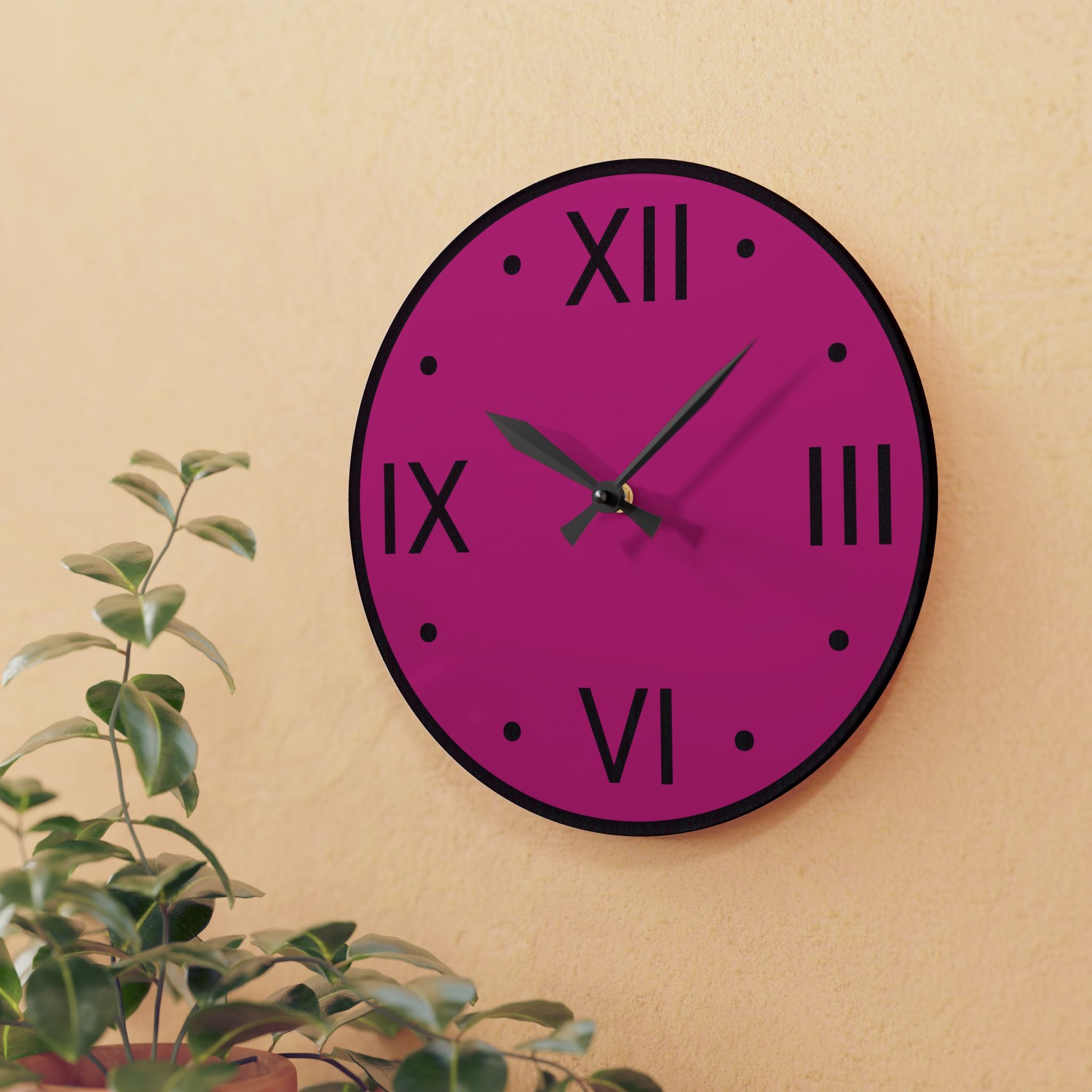 Pure Pink Acrylic Wall Clock