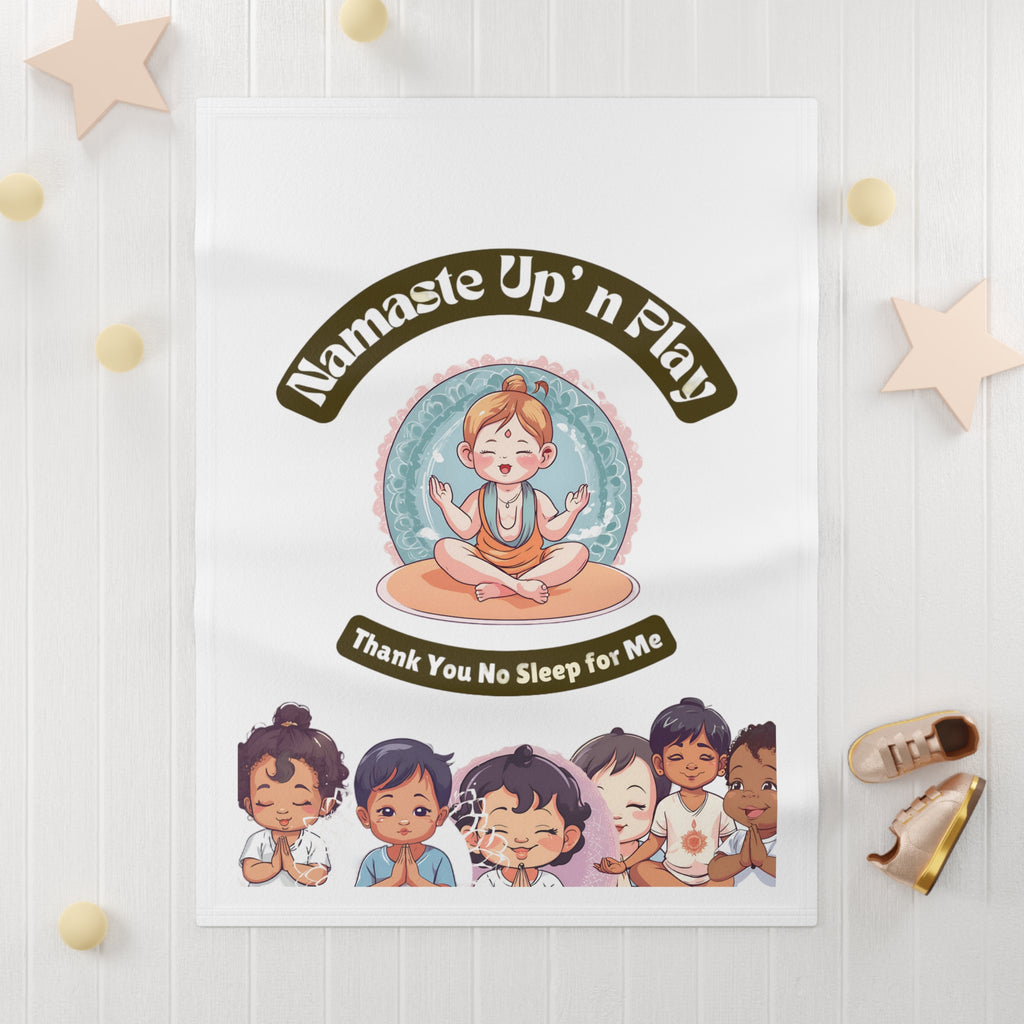 Namaste Up n Play Soft Fleece Baby Blanket — Toddler Yoga Cozy Throw