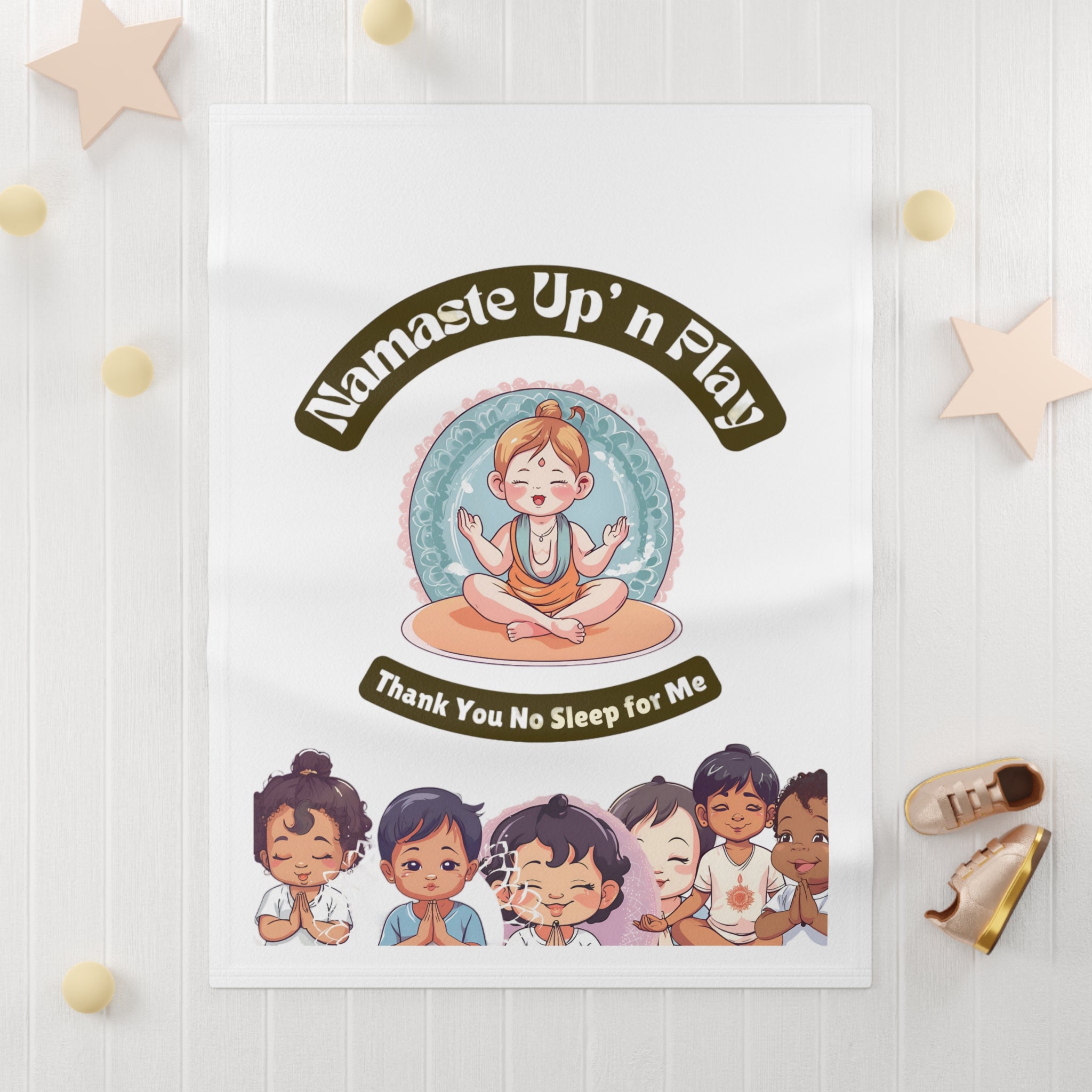 Namaste Up n Play Soft Fleece Baby Blanket — Toddler Yoga Cozy Throw