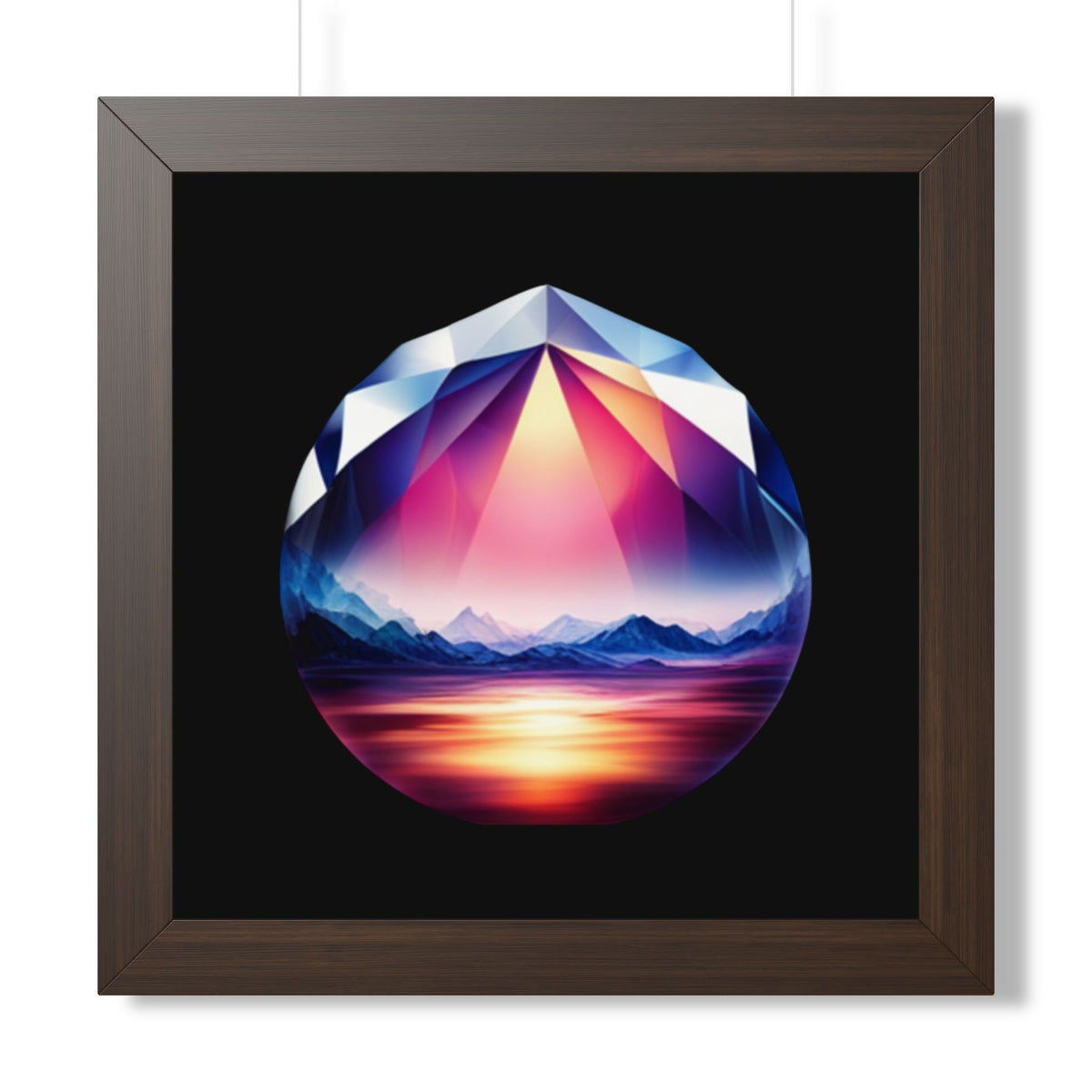 Framed Poster - Landscape Image Faceted Jewel Design