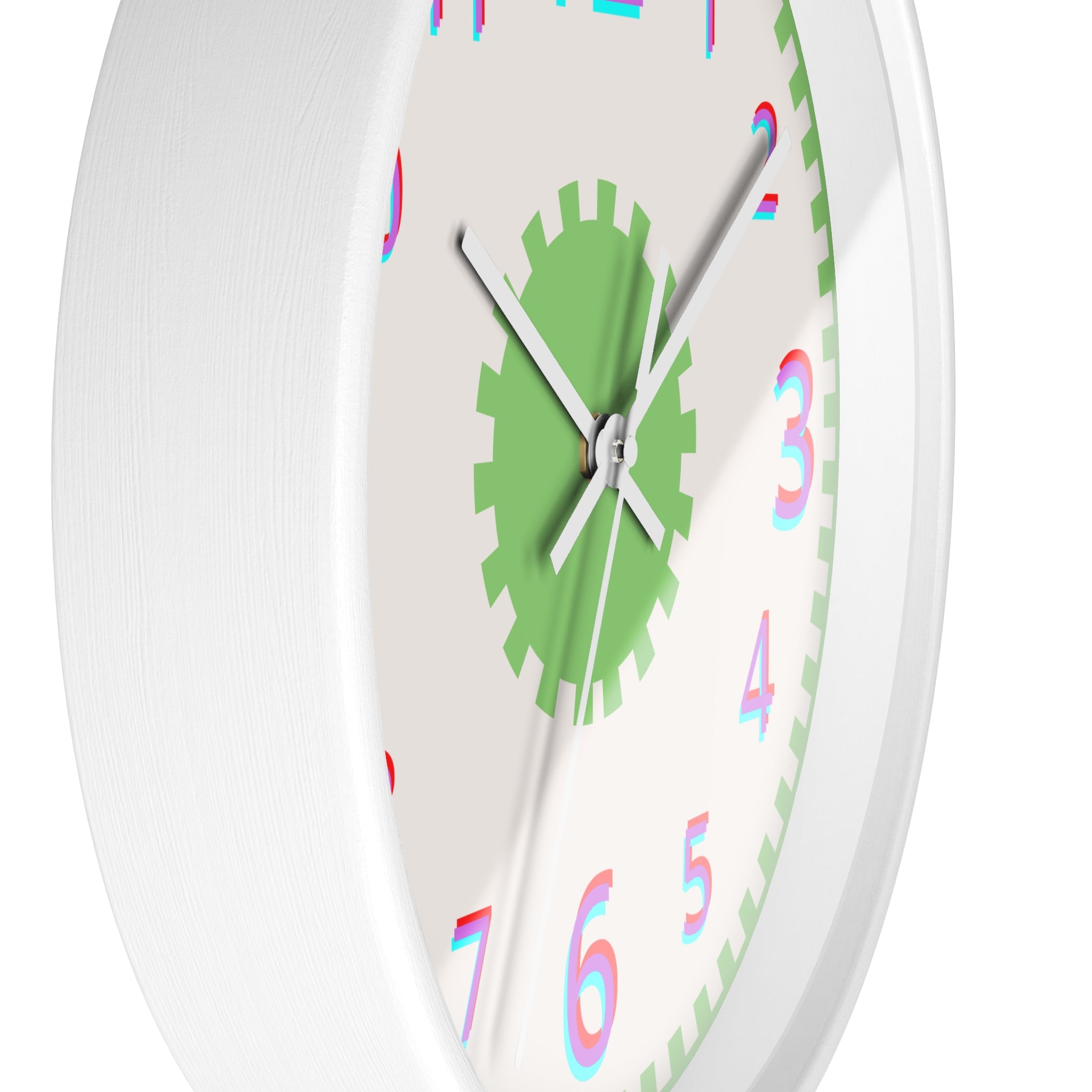 Geared Up 10" Round SILENT Wall Clock for Kids