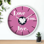 Wall Clock, Love You Bye, Romantic Home Decor, Cute Gift for Couples, Unique Anniversary Present, Bedroom Wall Art, Love Quote Decor,