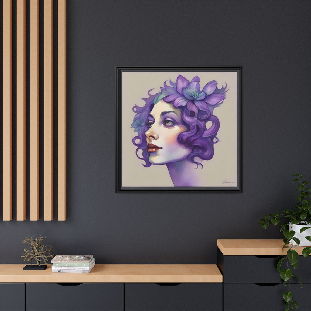 Painterly Floral Portrait Framed Art Print