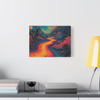 Vibrant Retro Landscape Canvas Print - Bohemian Wall Art
