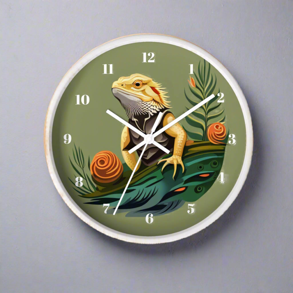 Unique Decorative Pet Bearded Dragon Lover Wall Art Clock
