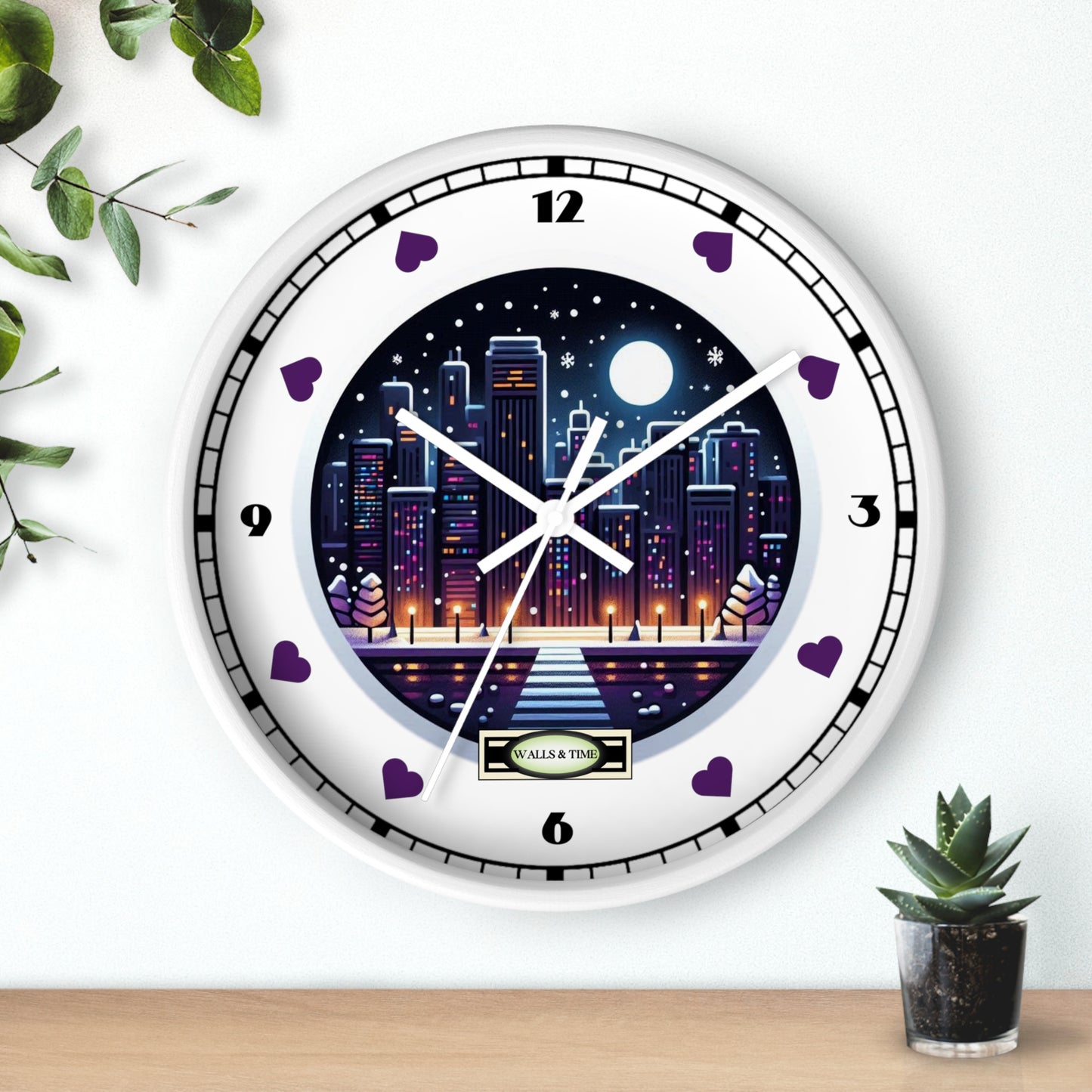 Cityscape Wall Clock - 10" Round Silencing Mechanism