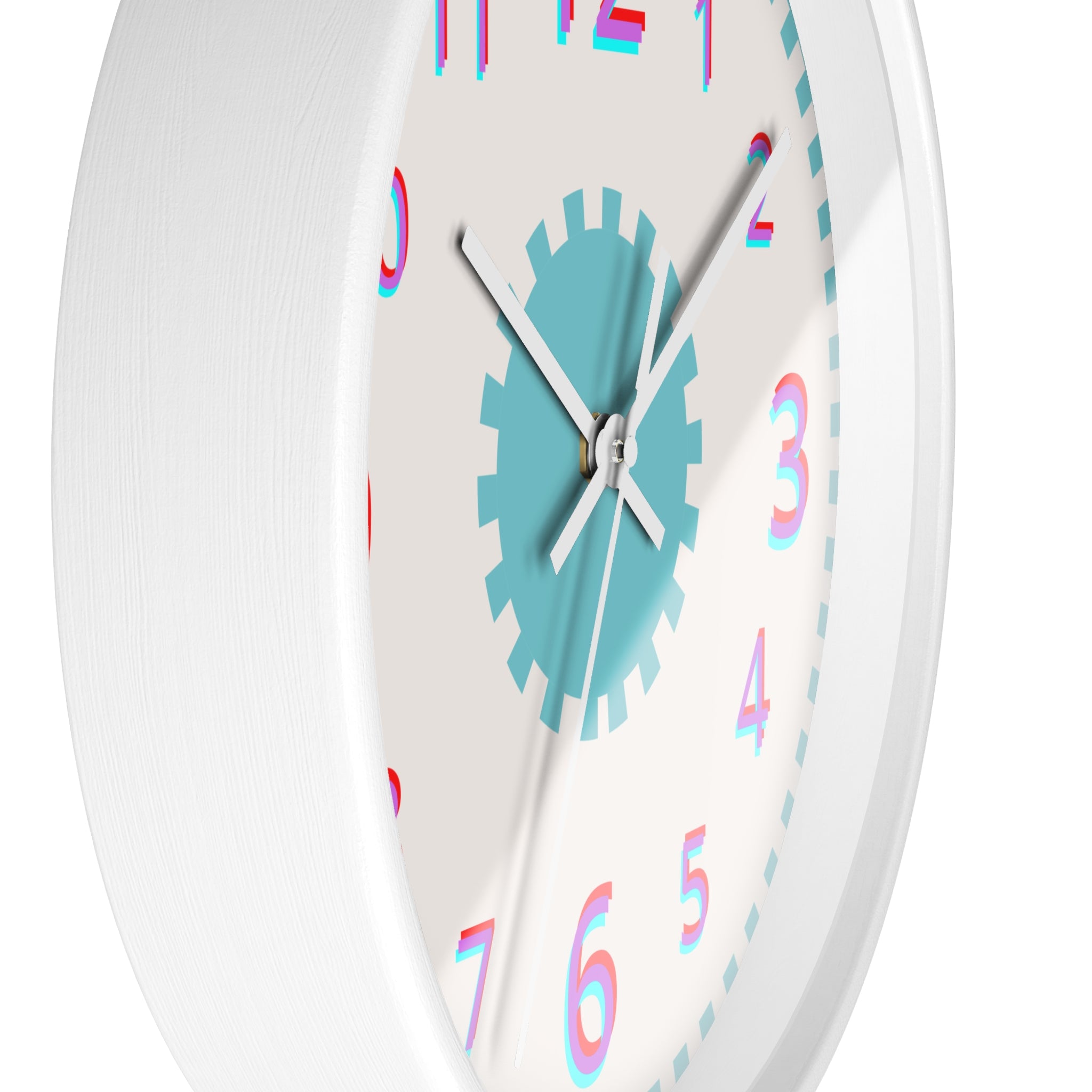 All Geared Up Blue Kids Wall Clock — 10" Non‑Ticking Personalized Name Option