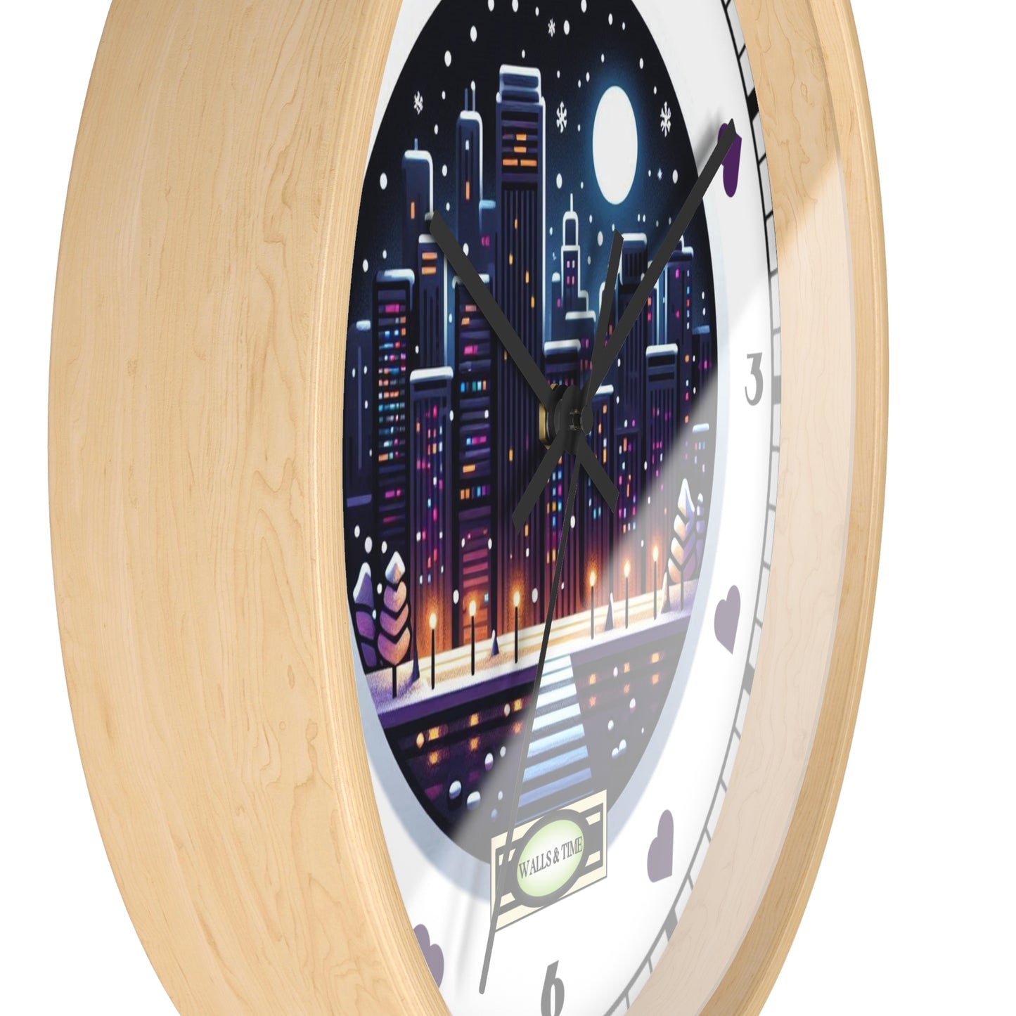 Cityscape Wall Clock - 10" Round Silencing Mechanism