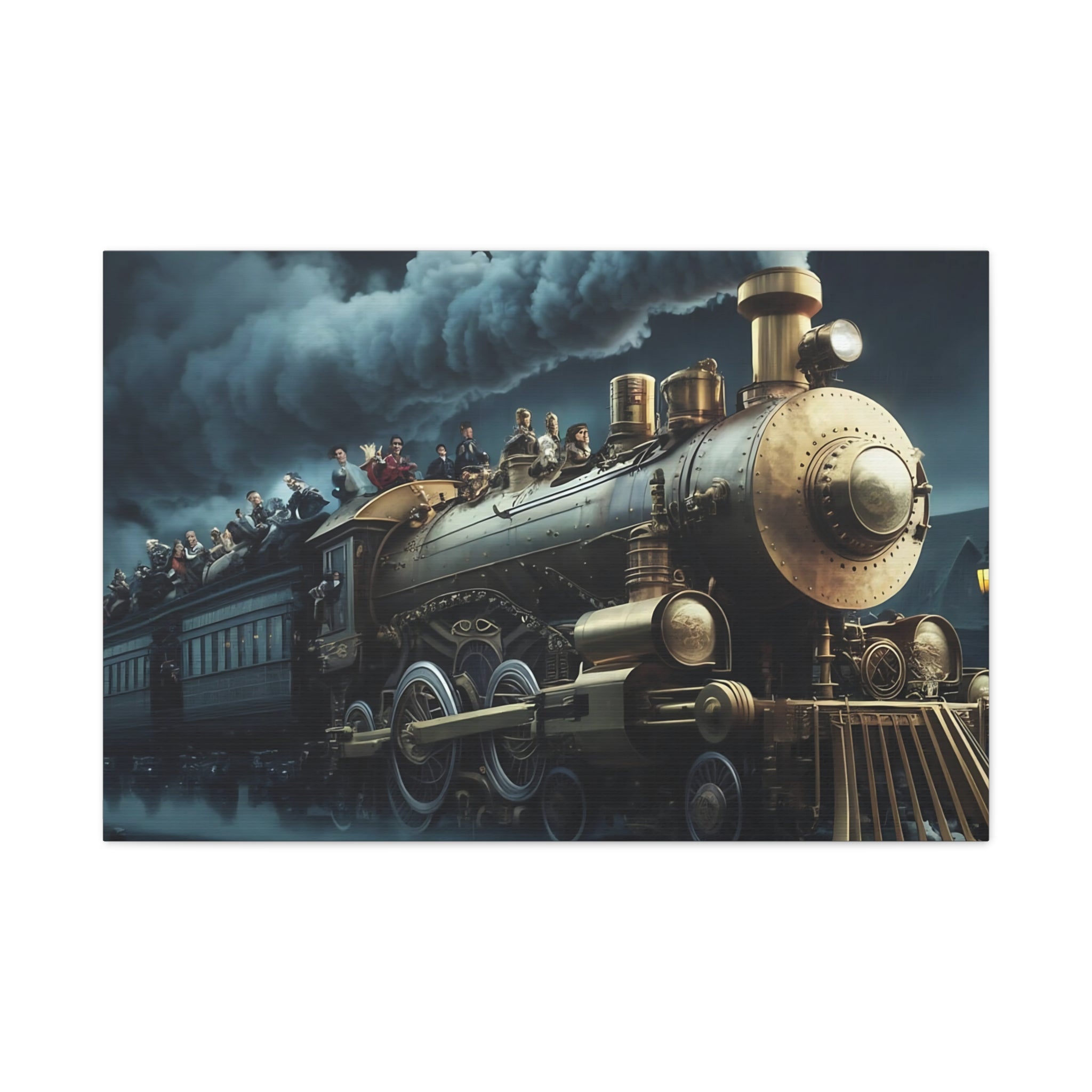 Vintage Train Canvas Print, Lyrically Influenced Art, Riders on the Storm