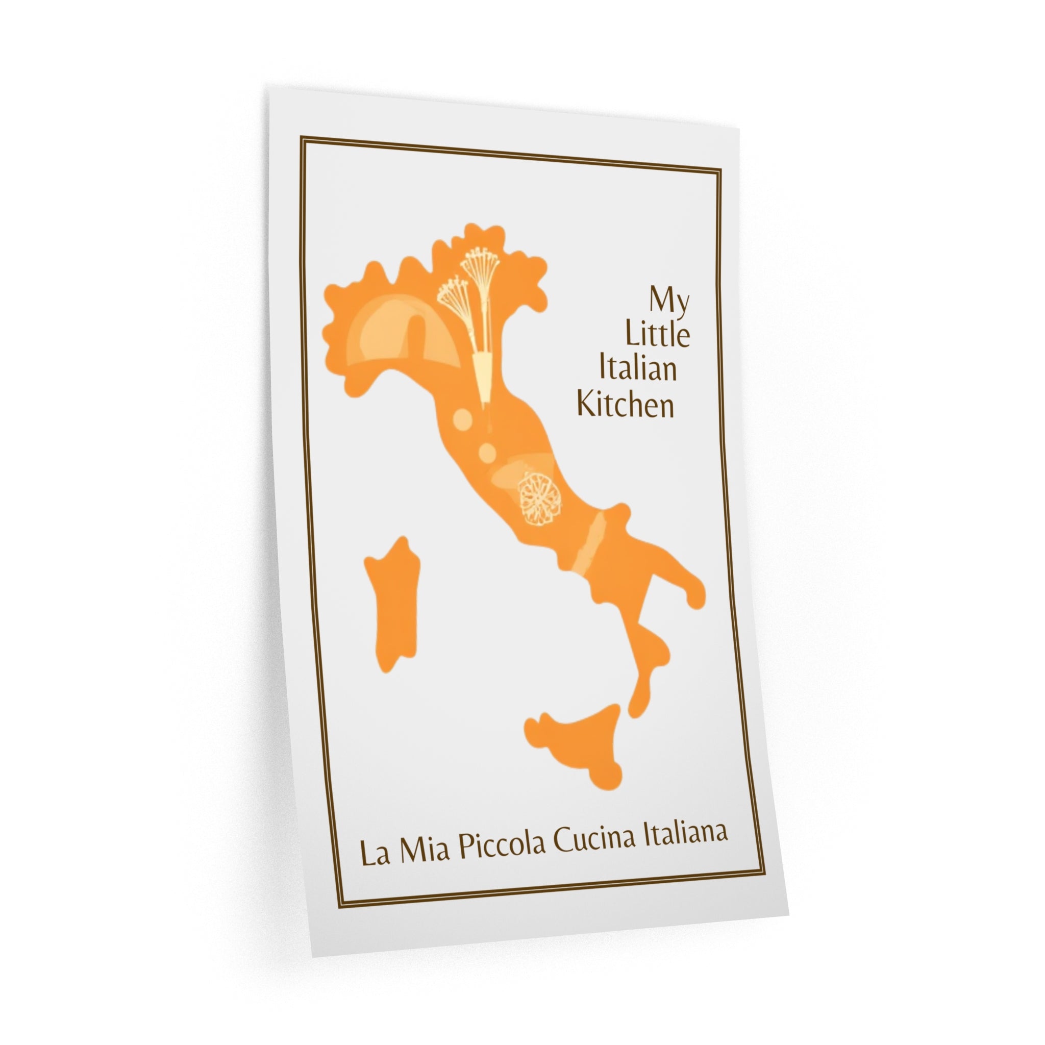 Italian Kitchen Wall Decal – "My Little Italian Kitchen" Map Design (La Mia Piccola Cucina Italiana)