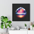 Framed Poster - Landscape Image Faceted Jewel Design