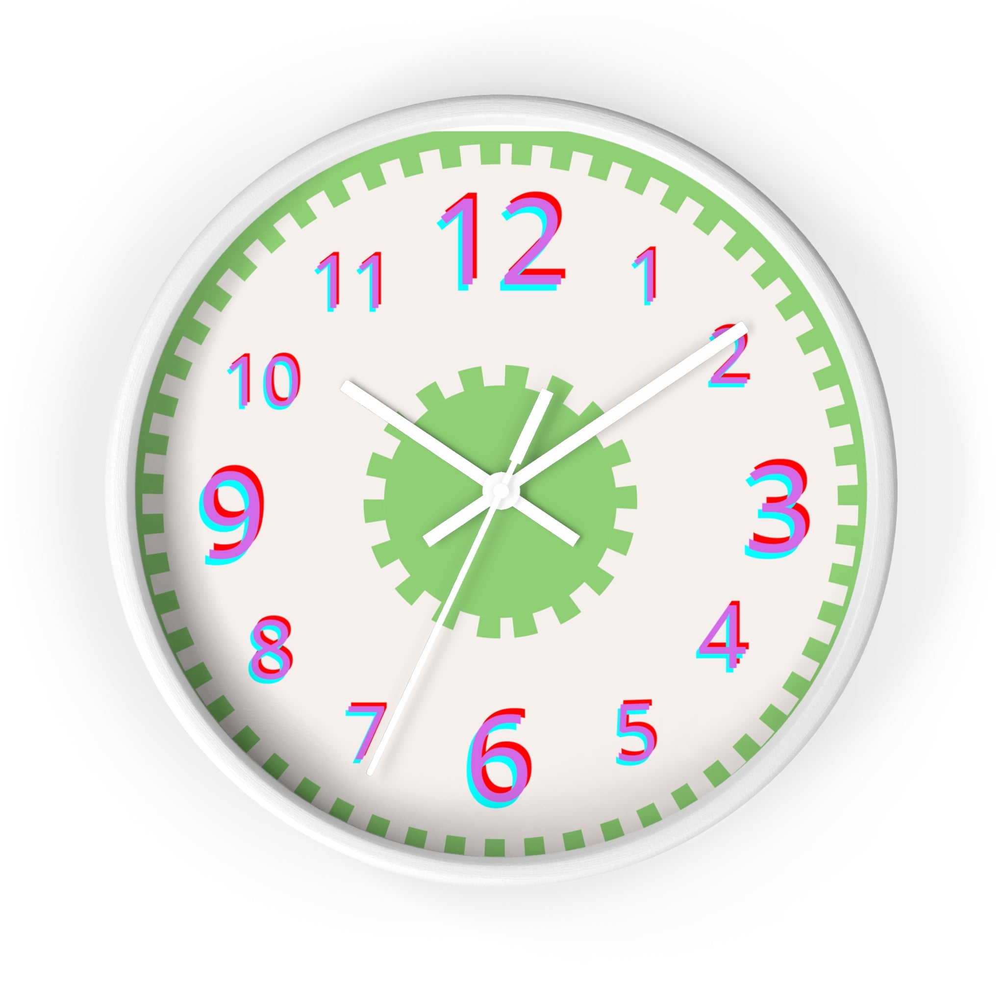 Geared Up 10" Round SILENT Wall Clock for Kids