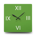 Minimalist's Wall Clock, Acrylic, Bold Green Print