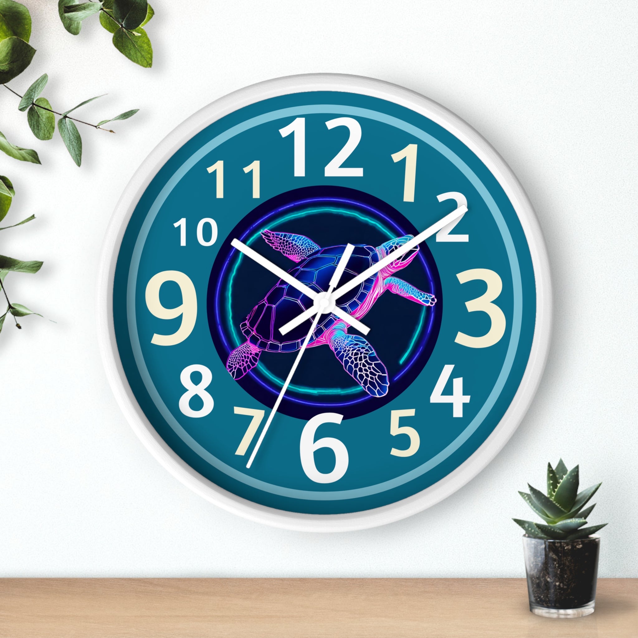 Vibrant Sea Turtle Wall Clock - Ocean-Inspired Home Decor