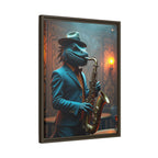 Bearded Dragon Playing the Saxophone Framed Wall Art