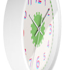 All Geared Up Green Kids Wall Clock — 10" Non‑Ticking Personalized Name Option