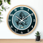 Botanical Chestnut Wall Clock — Vintage Plant Illustration Timepiece