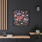 Floral 3D Wall Art Canvas - Elegant Moody Rose Design for Home Decor