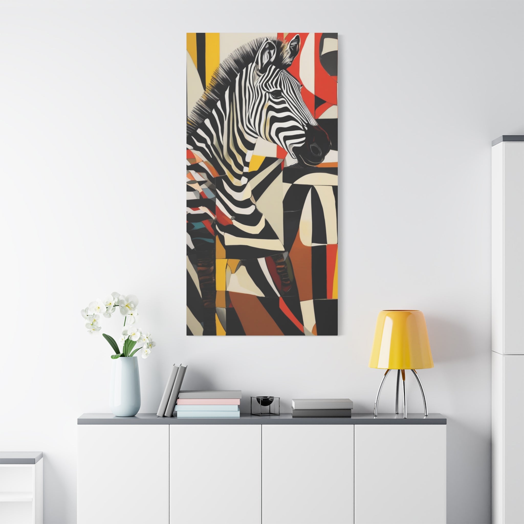 Abstract Maximalist Zebra African Safari Wall Art Print on Canvas