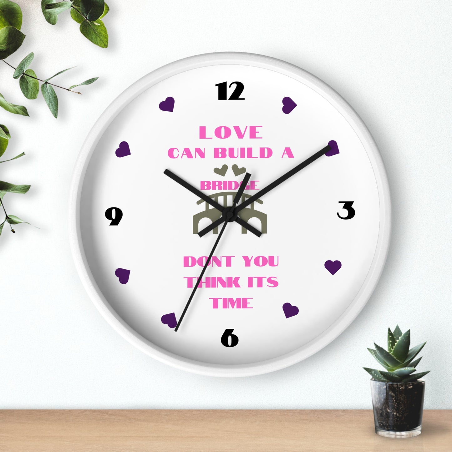 Country Song Wall Clock - Love Can Build a Bridge