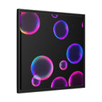 Neon Bubbles Art Print on Canvas Framed Black Light Effect