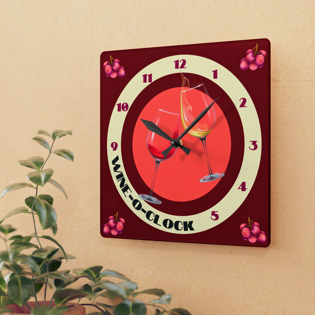 Wine O' Clock, Round Wall Clock, in 2 sizes