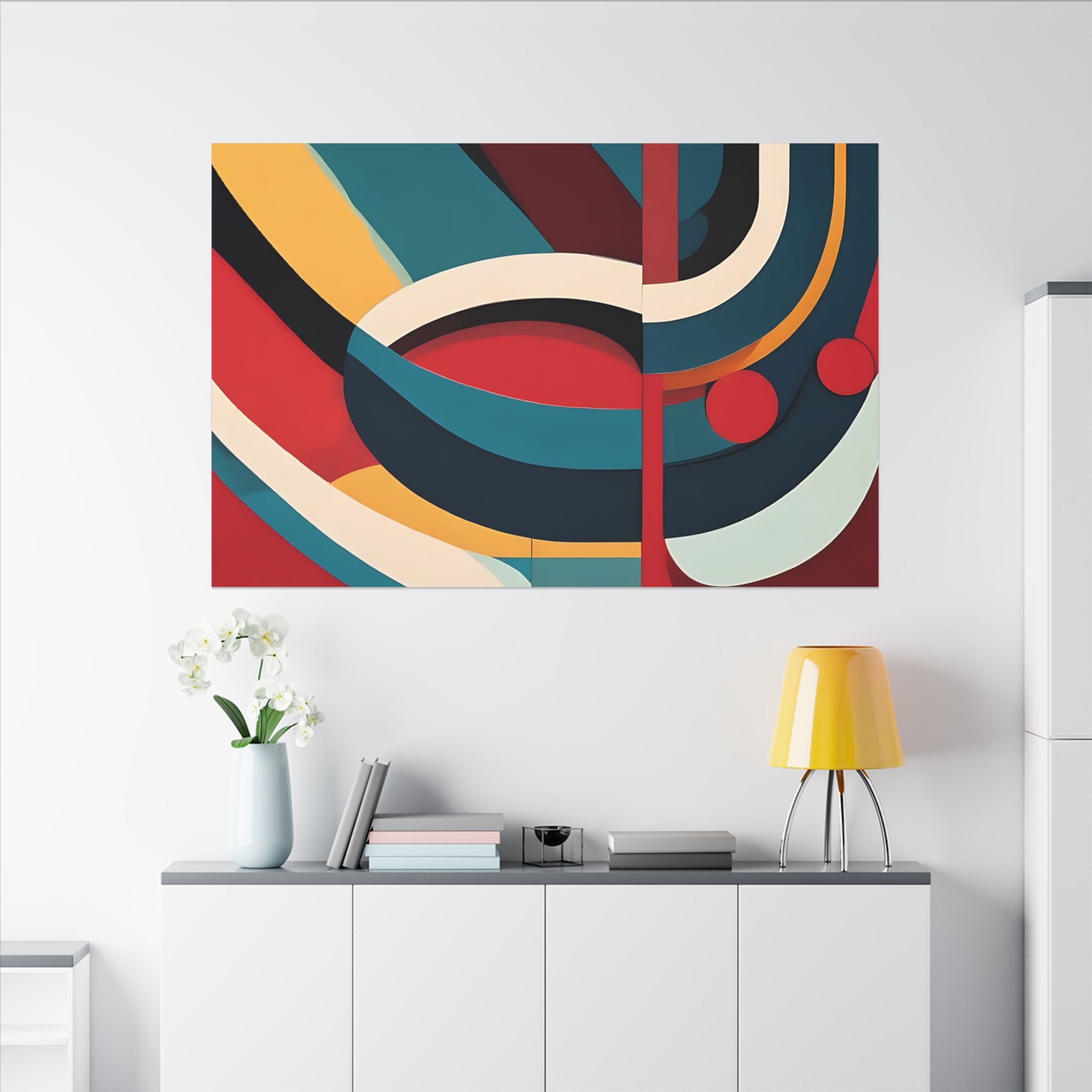 Contemporary Canvas Print, Fluid Aesthetic Wall Art Decor, Home Office Bedroom Living Room, Matte Finish, Stretched,  Multi-Size