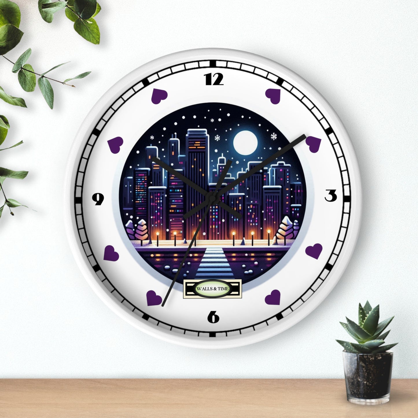 Cityscape Wall Clock - 10" Round Silencing Mechanism