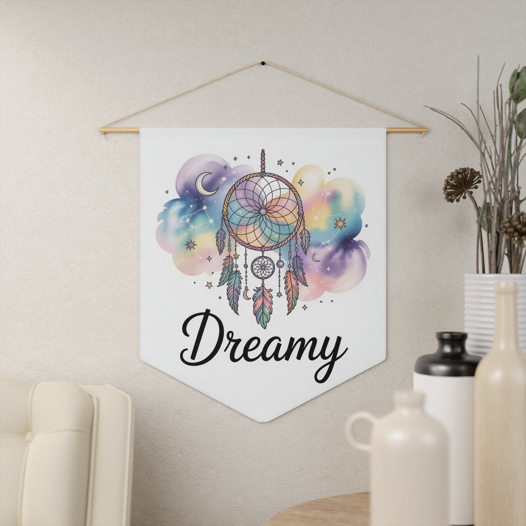 Dreamy dreamcatcher Pennant Wall Banner — Calming Sky Quote Decor for Bedroom & Nursery