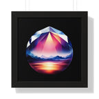 Framed Poster - Landscape Image Faceted Jewel Design