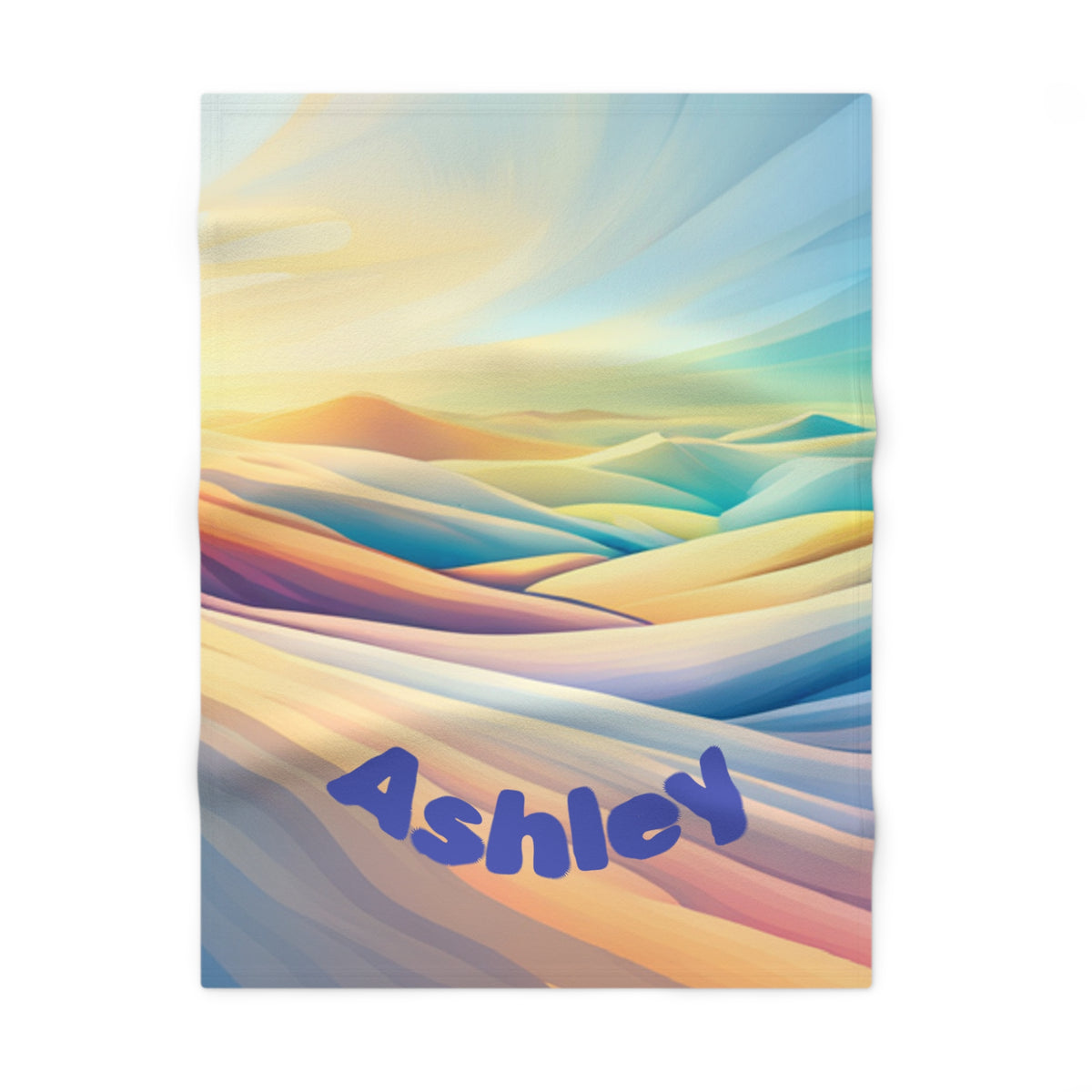 Children's Fleece Blanket — Custom Name & Date, Magical Landscape Design - WALLS & TIME