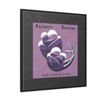 Framed Matte Canvas Print —Mediterranean 'Culture • Cuisine' Abstract Purple Poster Art