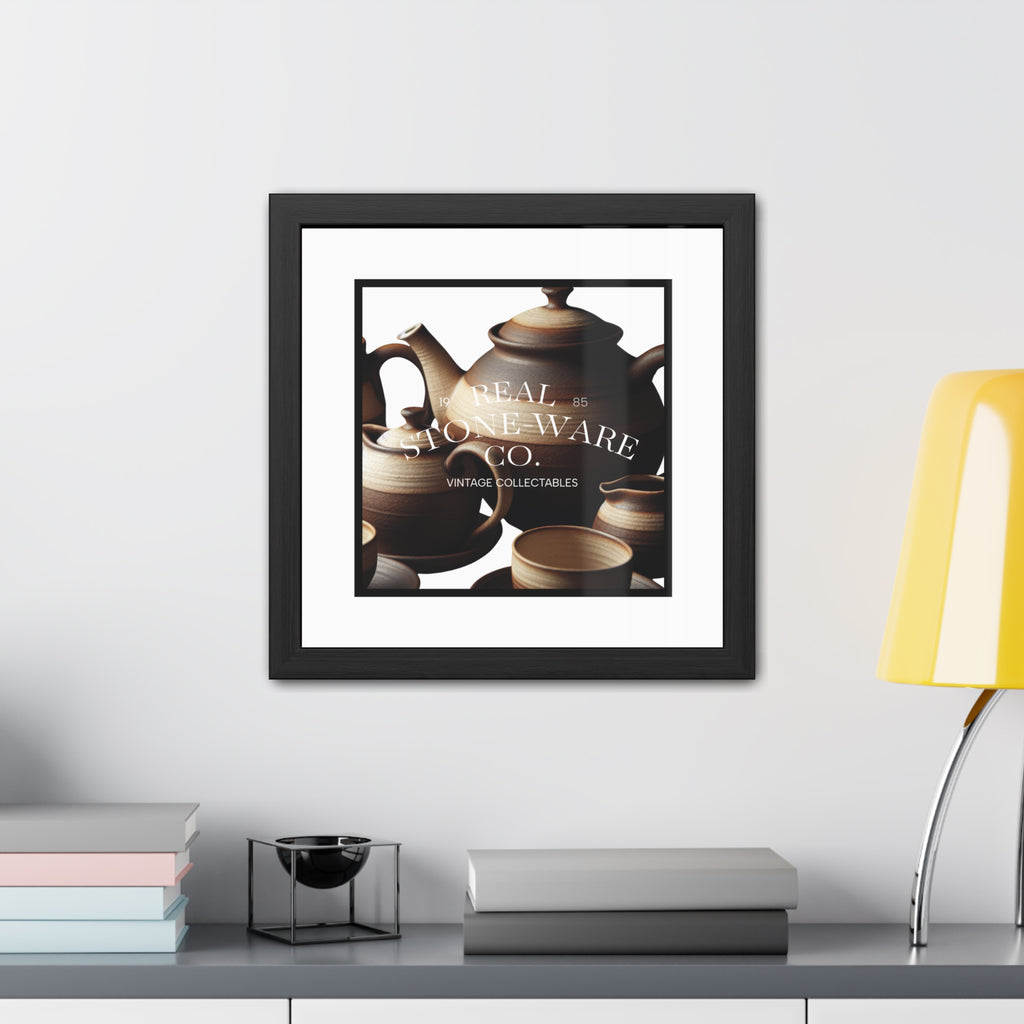 Elegant Framed Ceramic Teapot Poster - Art for Home Decor