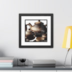 Elegant Framed Ceramic Teapot Poster - Art for Home Decor