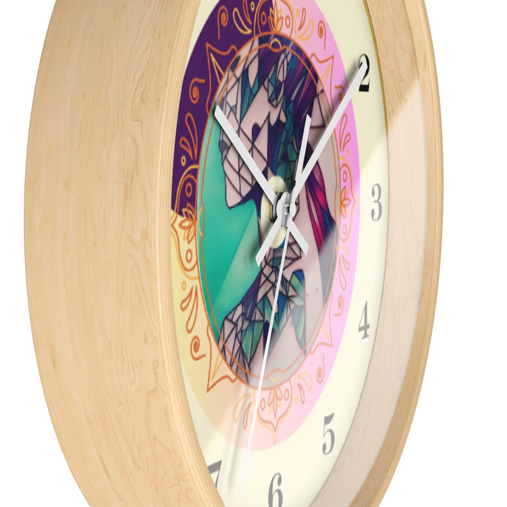 Teen Girl Tattoo Art Wall Clock — Non‑Ticking Bedroom Decor