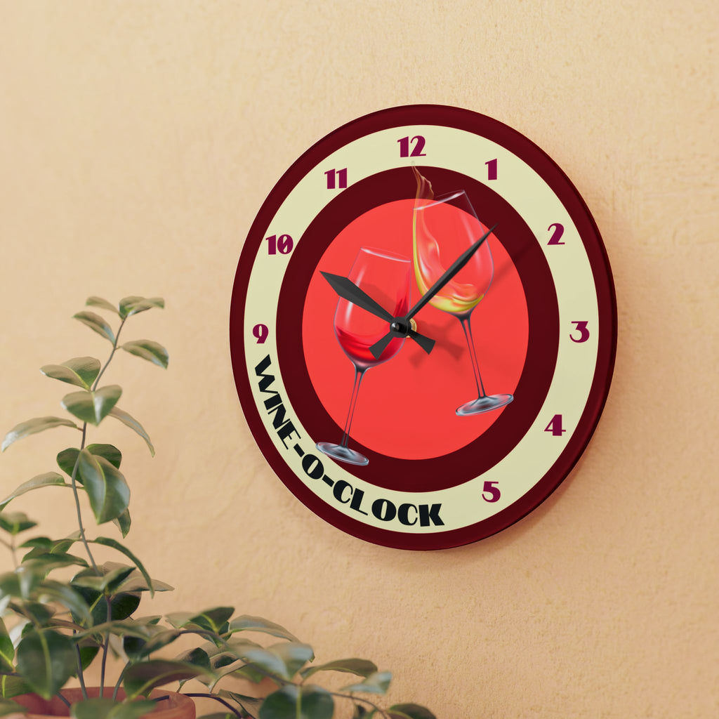 Wine O' Clock, Round Wall Clock, in 2 sizes