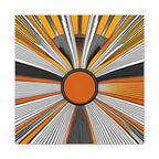 Sunburst Abstract Canvas Art — Orange Black Radiant Wall Decor