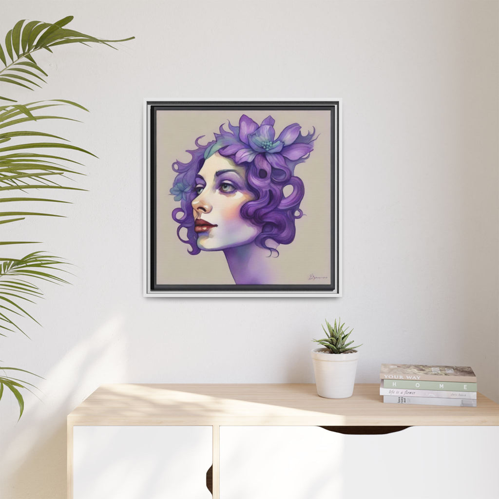 Painterly Floral Portrait Framed Art Print