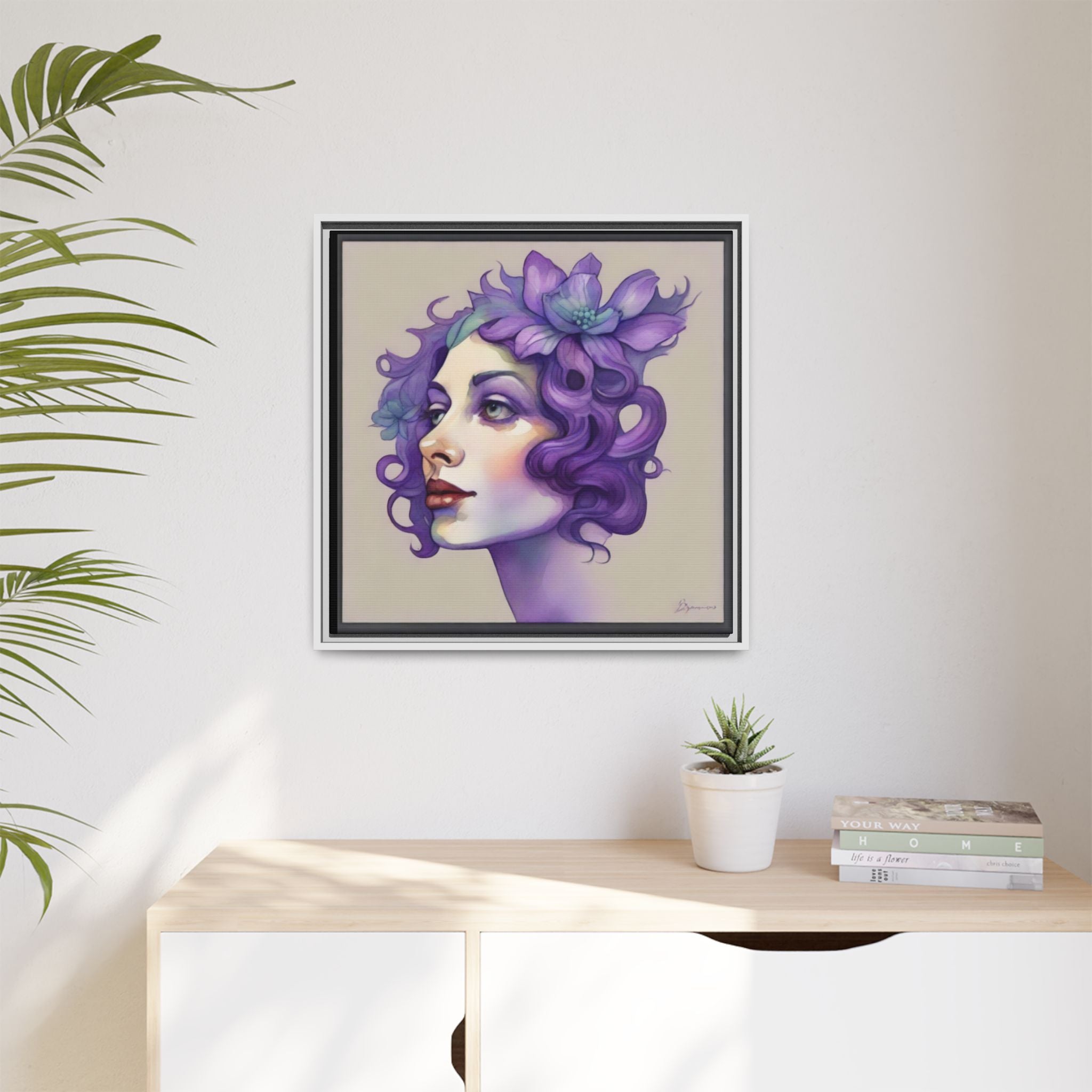 Painterly Floral Portrait Framed Art Print