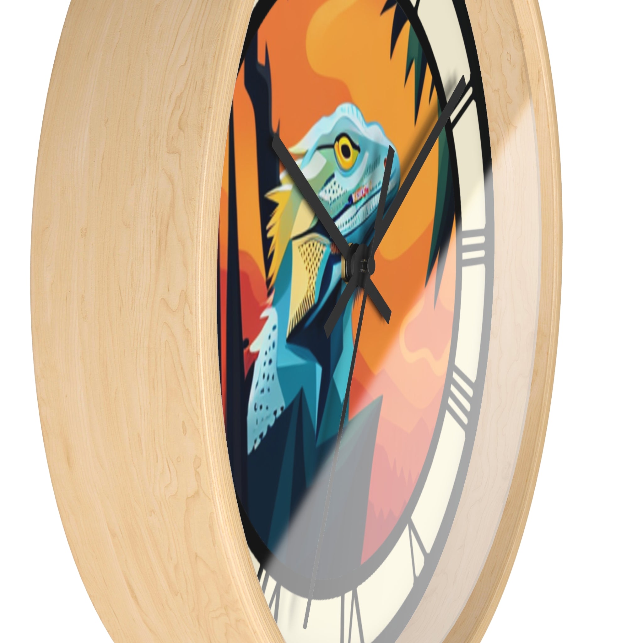 Bearded Dragon Wall Clock with Roman Numerals