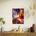 Abstract City Lights Photo Art Poster — Vibrant Futuristic Urban Wall Art