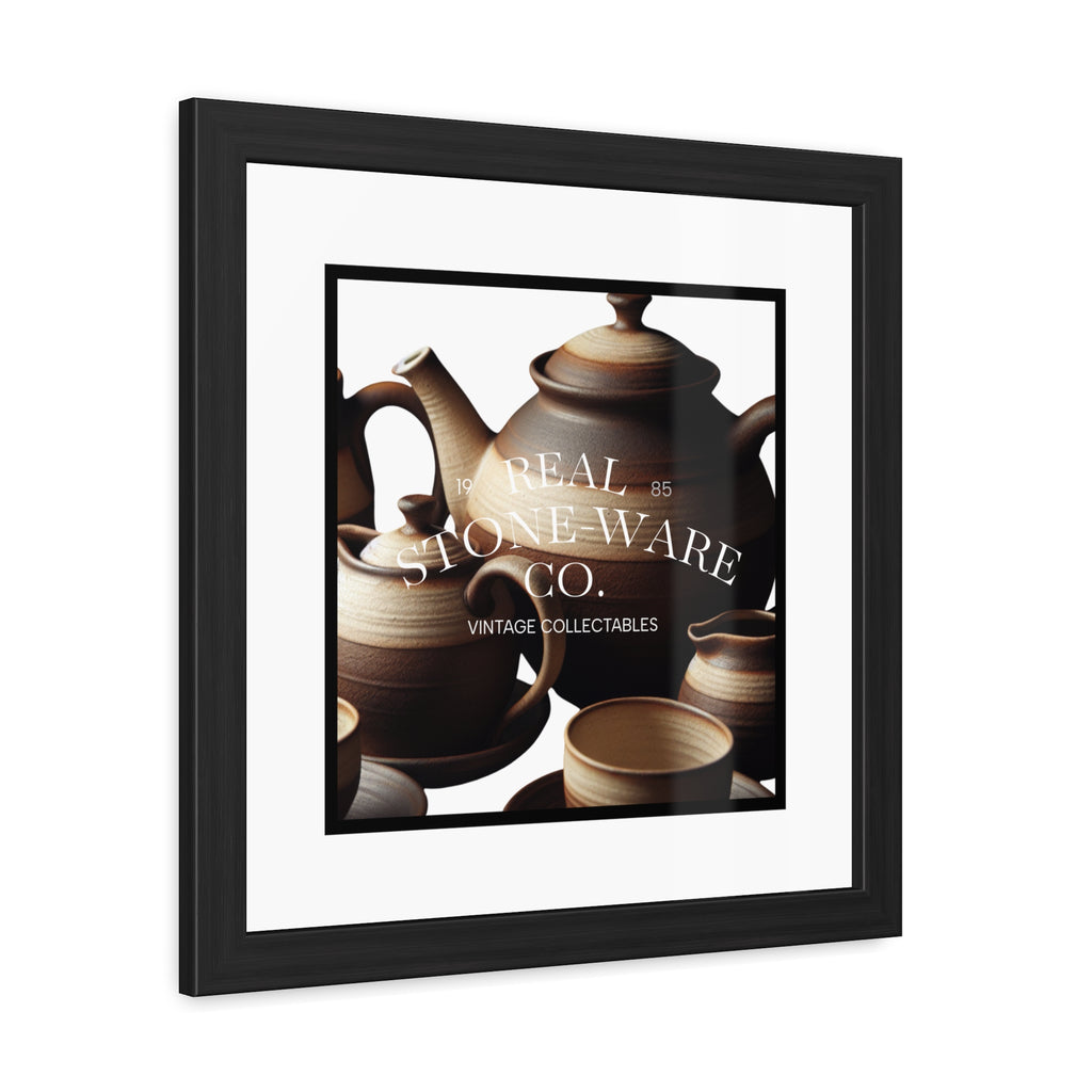 Elegant Framed Ceramic Teapot Poster - Art for Home Decor