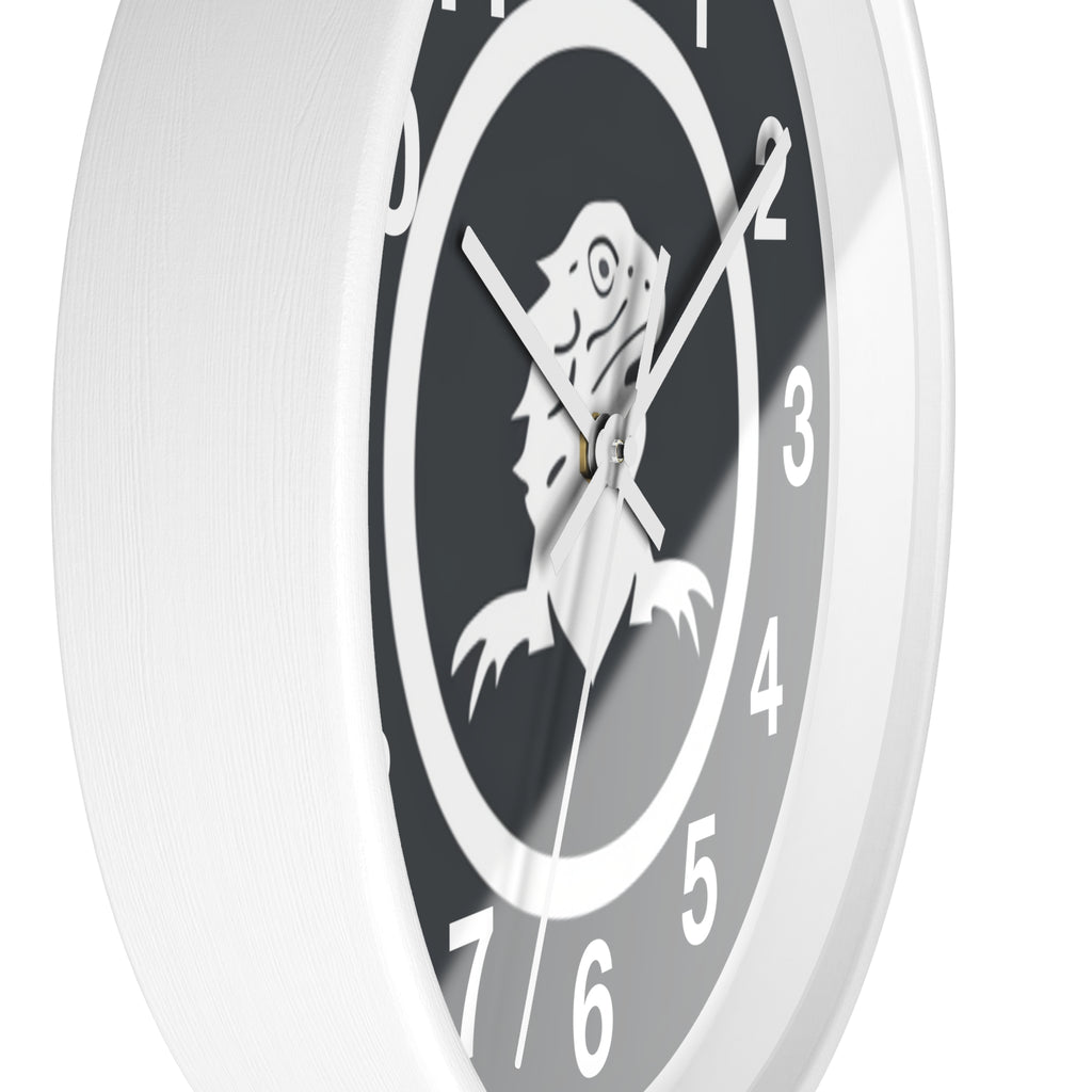 Minimalist Black and White Bearded Dragon Wall Clock