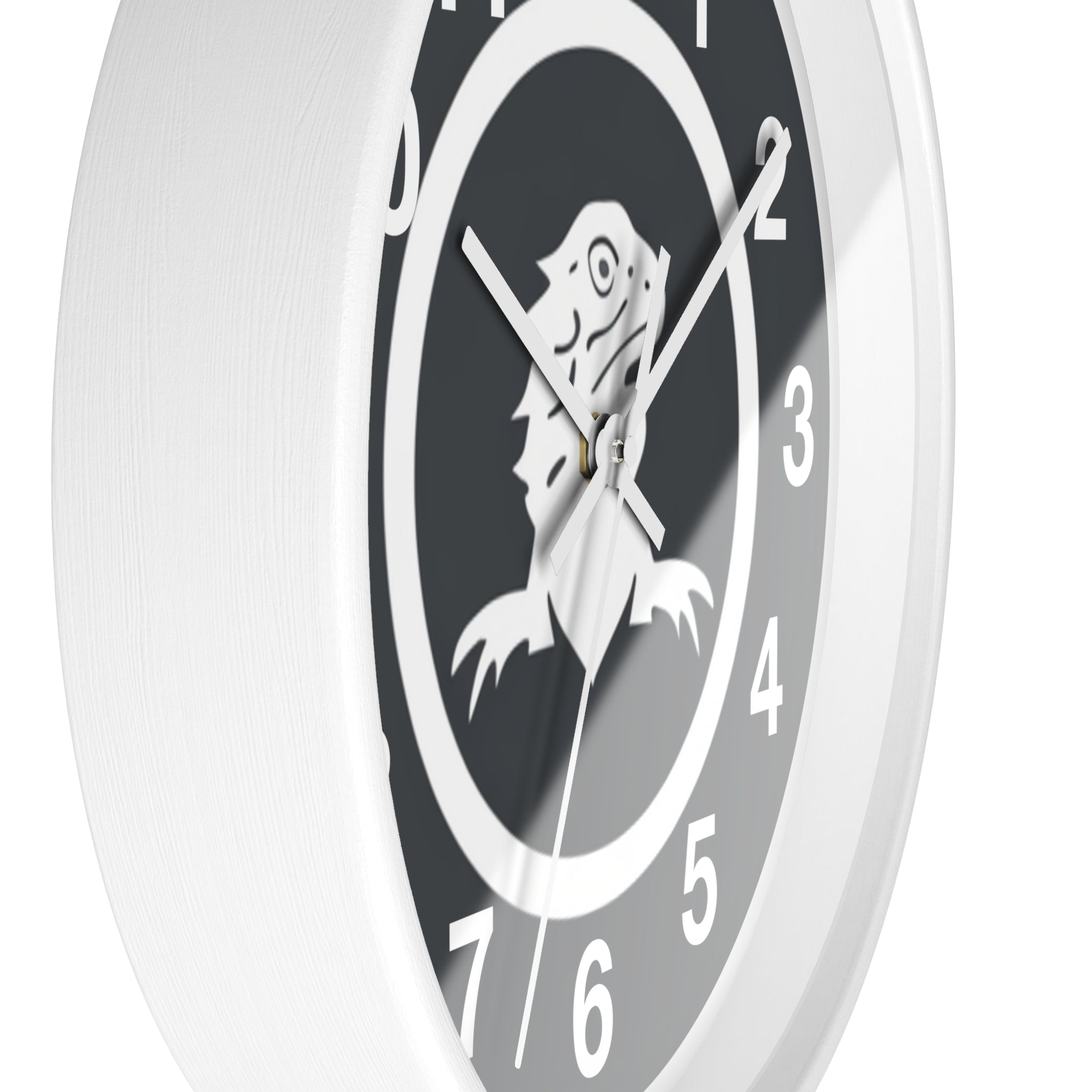 Minimalist Black and White Bearded Dragon Wall Clock