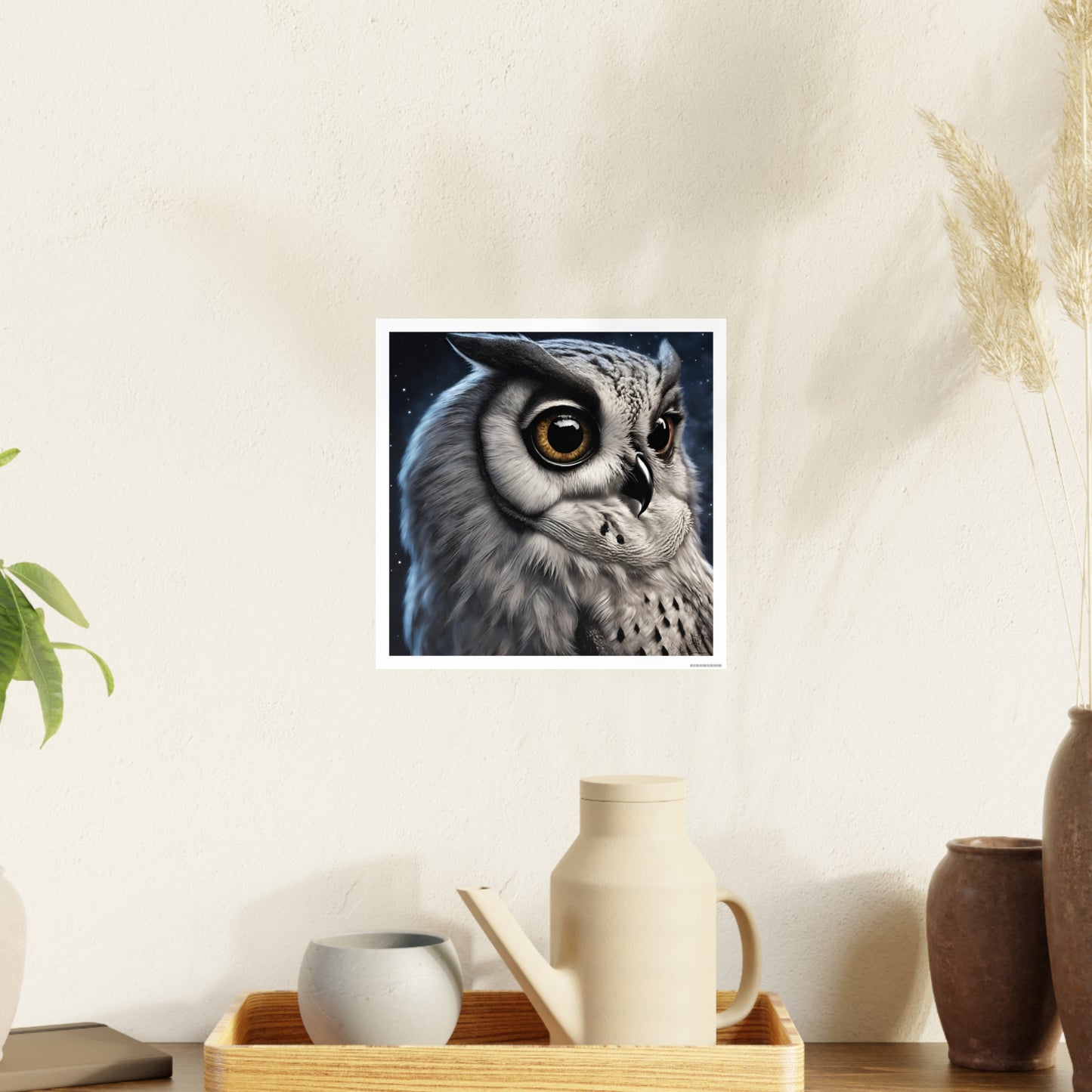 Night Owl Photorealistic Digital Art, Unframed Poster