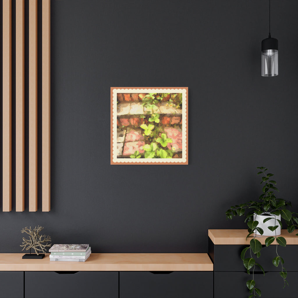 Botanical Brick Path Matte Canvas Wall Art — Stretched 1.25"