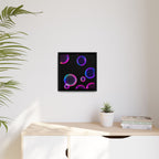 Neon Bubbles Art Print on Canvas Framed Black Light Effect