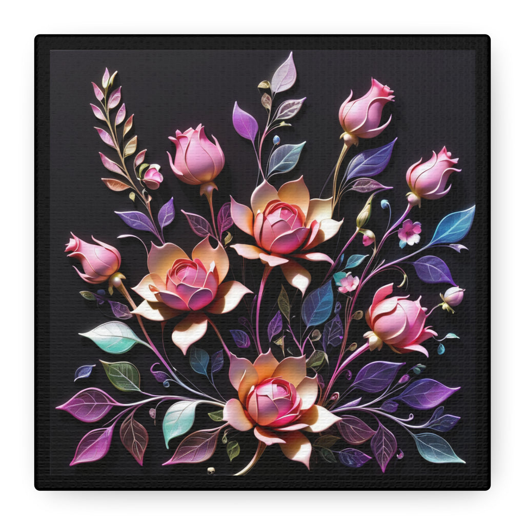 Metallic Floral 3D Canvas Print