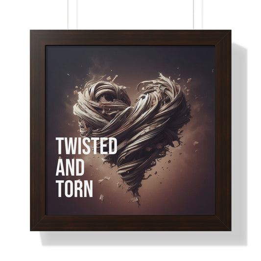 Framed Poster Art Print - Expressive Digital Art 'Twisted and Torn'