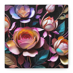 Floral 3D Wall Art Canvas - Elegant Rose Design for Home Decor